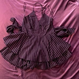 NWOT Lulus striped ruffle romper